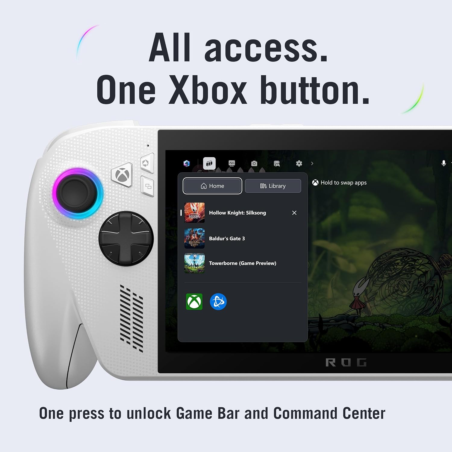 ASUS ROG Xbox Ally – 7' 1080p 120Hz Touchscreen Gaming Handheld, 3-month Xbox Game Pass Premium included, AMD Ryzen Z2 A, 16GB RAM, 512GB SSD, White