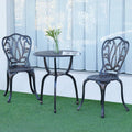 YKSY&YKSY 3-Piece Patio Bistro Furniture Set Cast-Aluminum Bistro Table Set for Lawn,Garden,Backyard (YILI Copper)