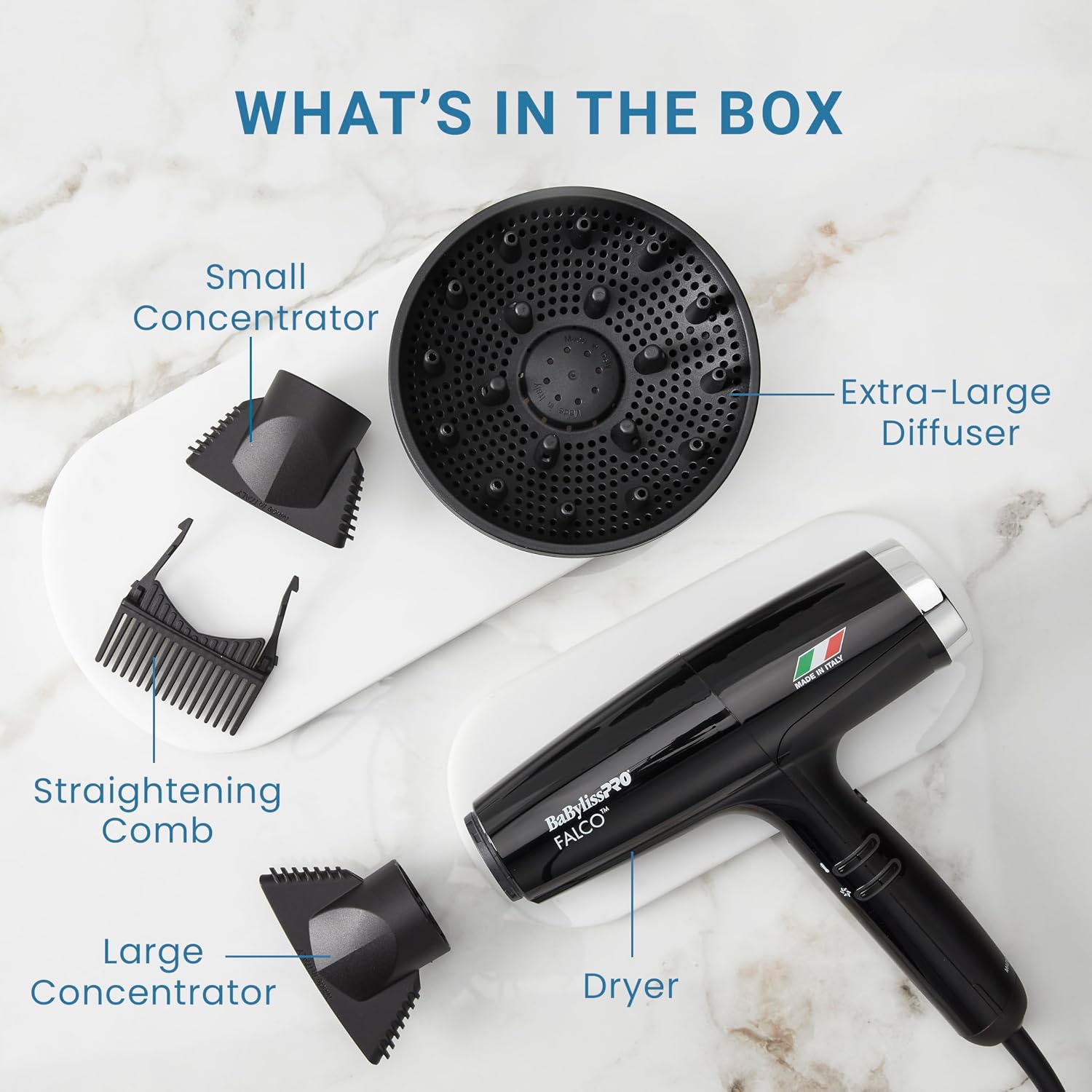 BaBylissPRO® Nano Titanium™ Professional Italian High-Speed Falco Hair Dryer - 2000 watts and Ionic