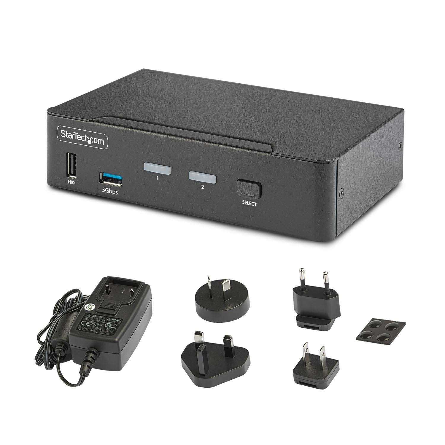 StarTech.com 2-Port DisplayPort KVM Switch, 8K 60Hz / 4K 144Hz, Single Display, DP 1.4, 2X USB 3.0 Ports, 4X USB 2.0 HID Ports, Push-Button & Hotkey Switching, TAA Compliant (D86A2-2-PORT-8K-KVM)