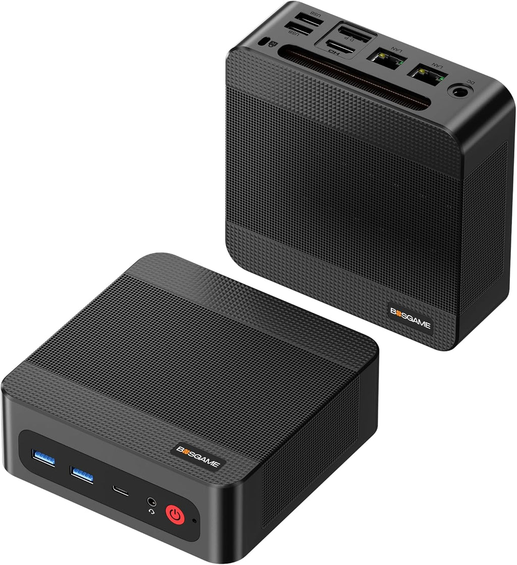 BOSGAME P4 Mini PC with AMD Ryzen 7 5825U (Up to 4.3GHz) | 32GB DDR4 RAM | 1TB NVMe SSD | Dual 2.5G Ethernet | WiFi 6 & Bluetooth 5.2 | Triple 4K Display Support | Ultra-Fast Mini Desktop Computer