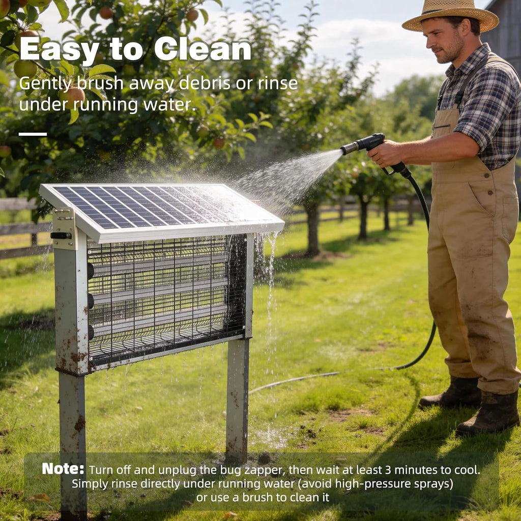 Powerful Large Solar Bug Zapper Outdoor for 1/2 Acre, Poartable Rechargeable Mosquito Zapper with High Powered, Cordless Solar Fly Zapper for Patio Garden Backyard Farm Pest Control