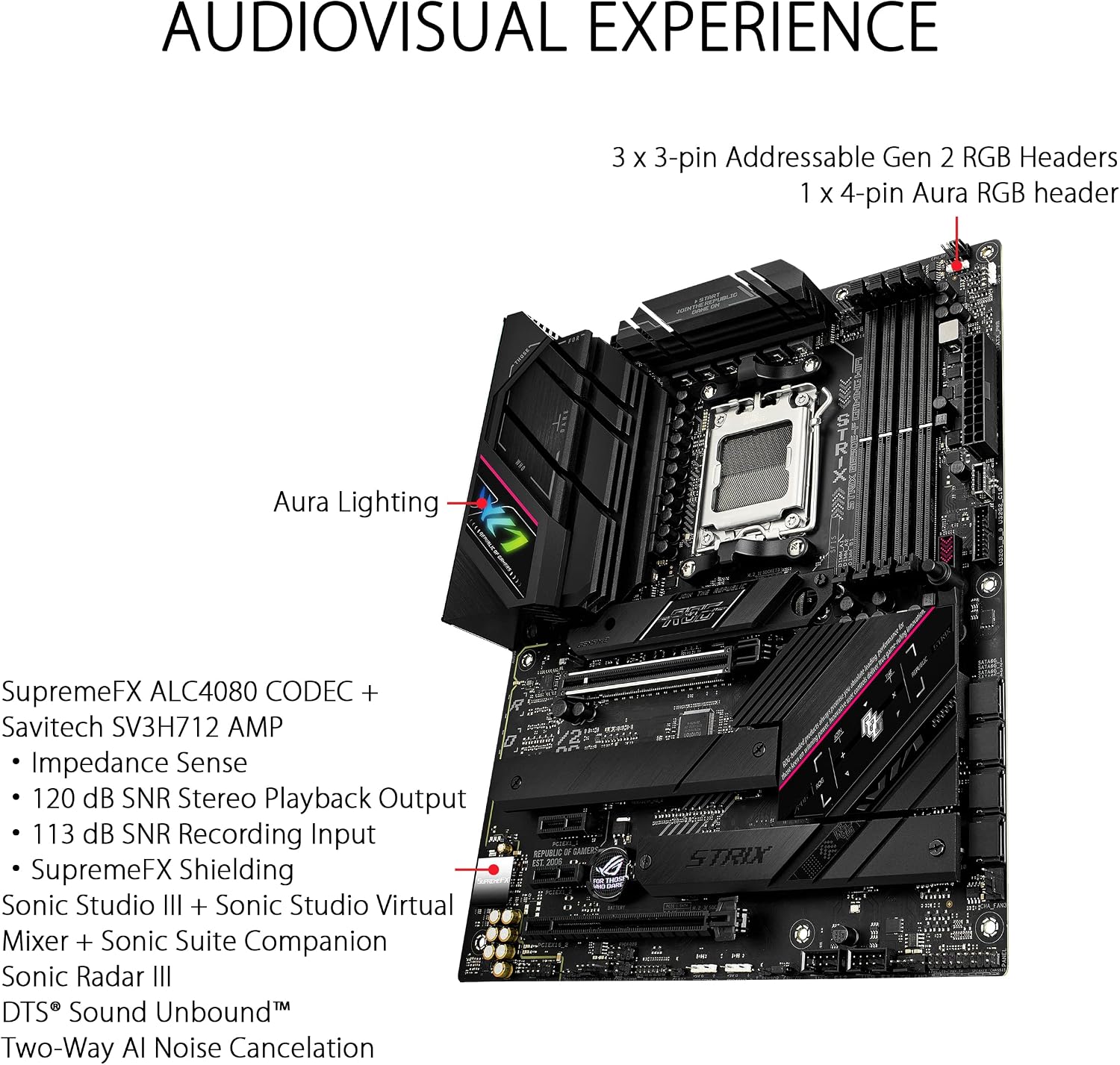ASUS ROG Strix B650E-F Gaming WiFi AMD B650 AM5 Ryzen™ Desktop 9000 8000 & 7000 ATX Motherboard, 12+2 Power Stages, DDR5, 3X M.2 Slot, PCIe® 5.0, WiFi 6E, 2.5G LAN, USB 3.2 Gen 2x2 Type-C®, Aura Sync