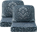 Outdoor Cushions for Patio Furniture Set of 2, 24'x24' Water Repellent Chair Cushions Removable Seat Bottom & Back Cushion Covers for Chair, Sofa, Couch, Damask Vine