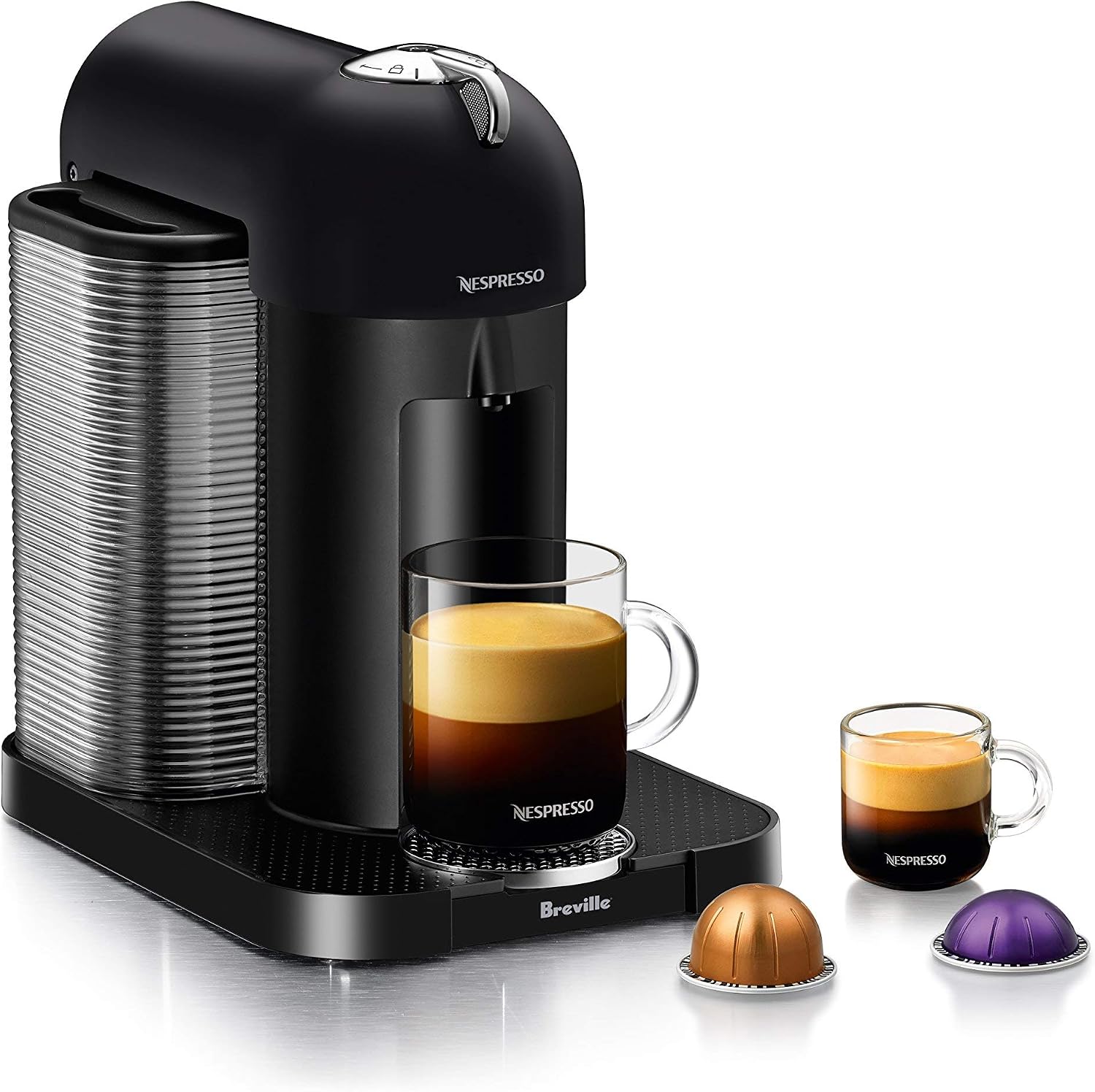 Nespresso Vertuo Coffee and Espresso Machine by Breville, Matte Black (Renewed)