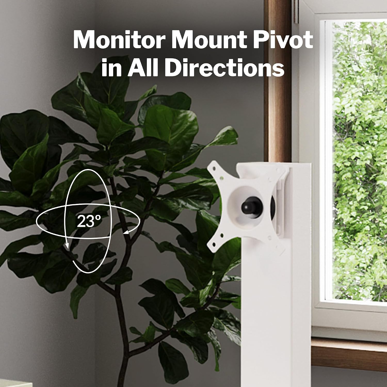 Vari VariDesk Premier Electric Converter - Standing Desk Height Adjustable Riser - Stand Up Converter for Home Office Workspace - Single Monitor Mount Computer Workstation (Light Wood)