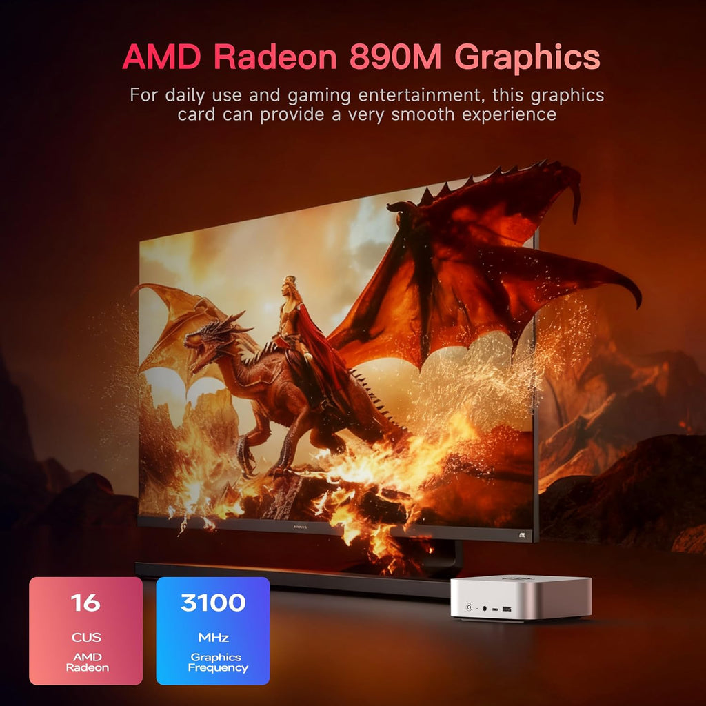 Beelink SER10 MAX Mini PC, AMD Ryzen AI 9 HX 470(12C/24T,Up to 5.2GHz), AMD Radeon 890M Graphics, 32GB DDR5 1TB SSD, 10G LAN/USB4.0/4K 240Hz Triple Display/WiFi6,BT5.2,Home/Office mini Computer