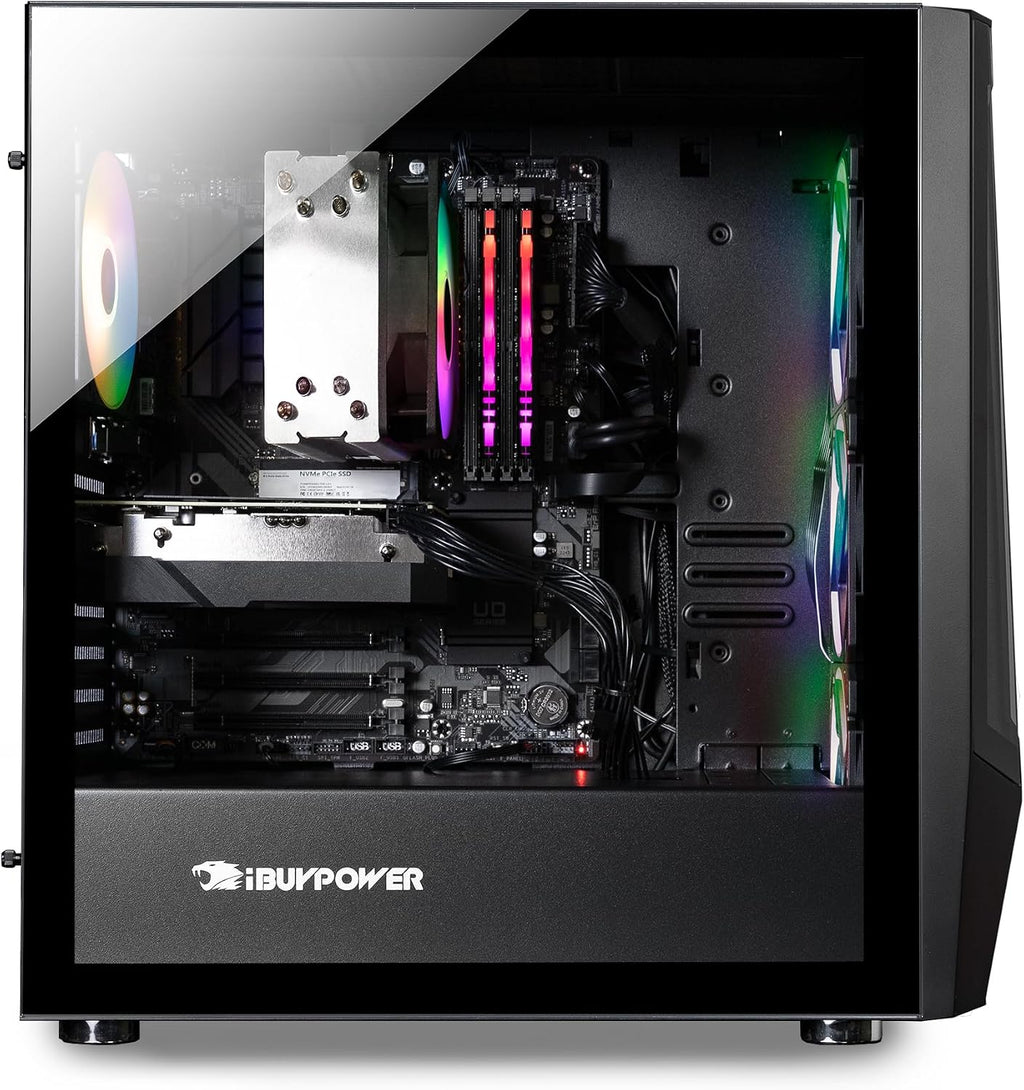 iBUYPOWER Trace 7 Mesh Gaming PC Computer Desktop TMA7N3501 (AMD Ryzen 7 5700, RTX 3050 6GB, 16GB DDR4 RGB 3200MHz (8x2), 1TB NVMe, WiFi Ready, Windows 11 Home Advanced)