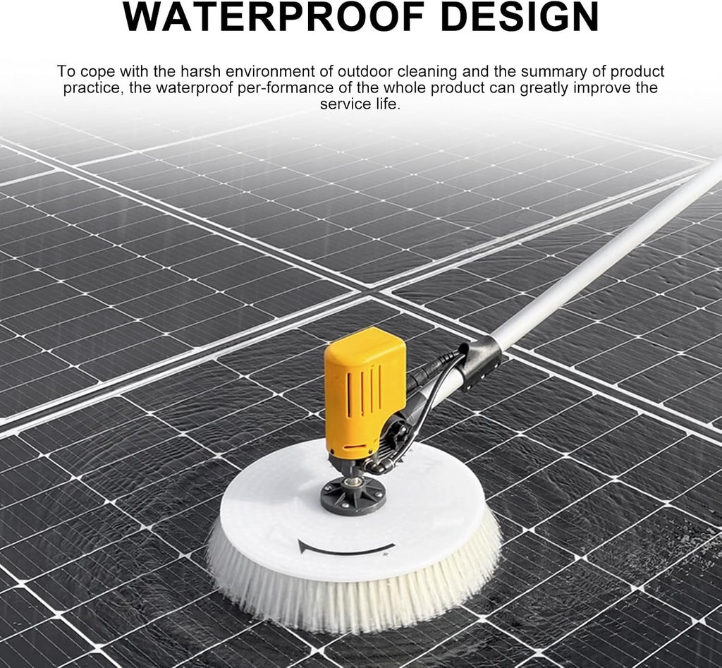 Rotating Cleaning Brush, with 11Ft/18Ft/24Ft Aluminum Alloy Retractable Pole, Electric Window Glass Solar Panel Cleaning Tools(Powered-3.5m)