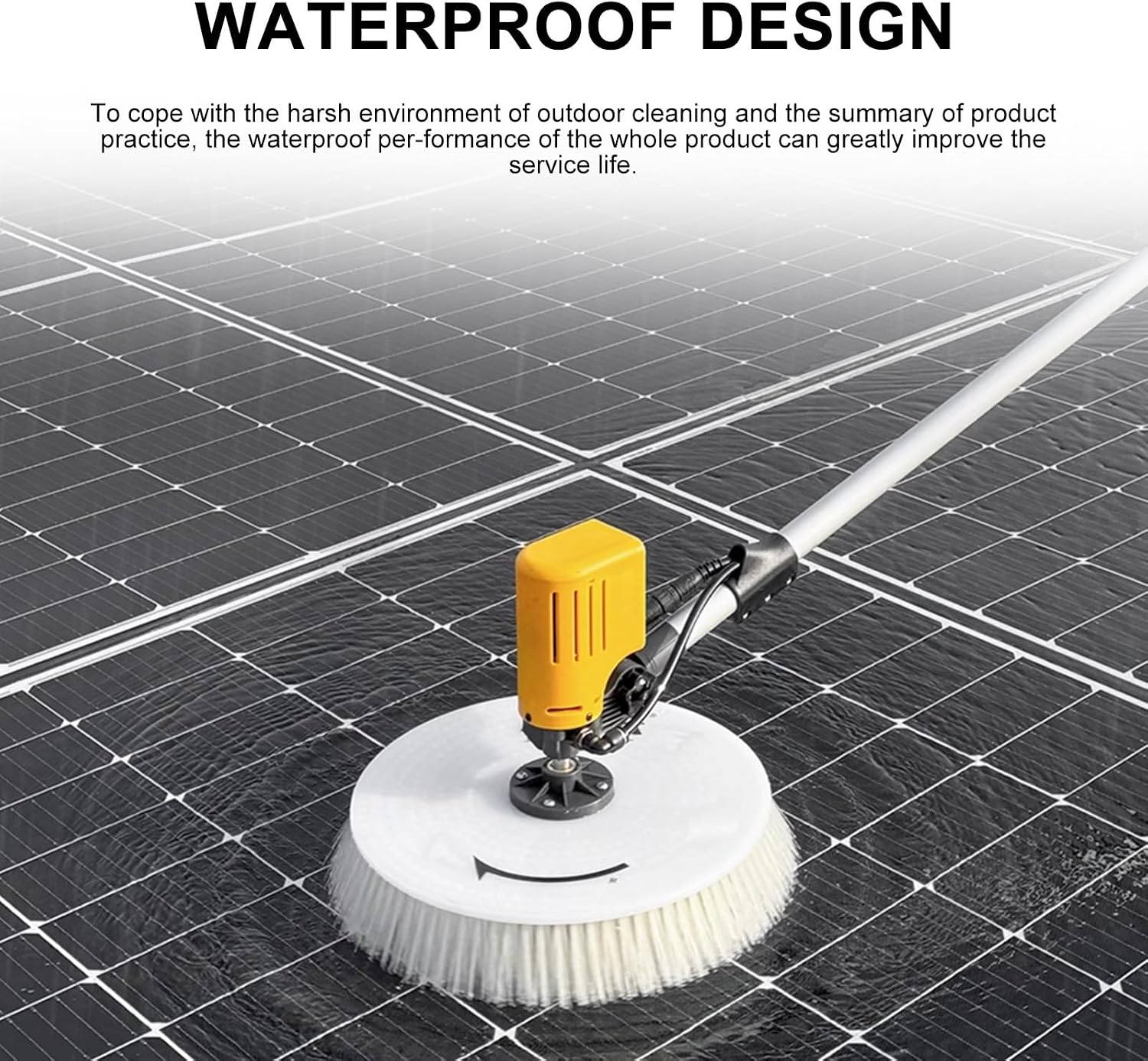 Rotating Cleaning Brush, with 11Ft/18Ft/24Ft Aluminum Alloy Retractable Pole, Electric Window Glass Solar Panel Cleaning Tools(Powered-3.5m)