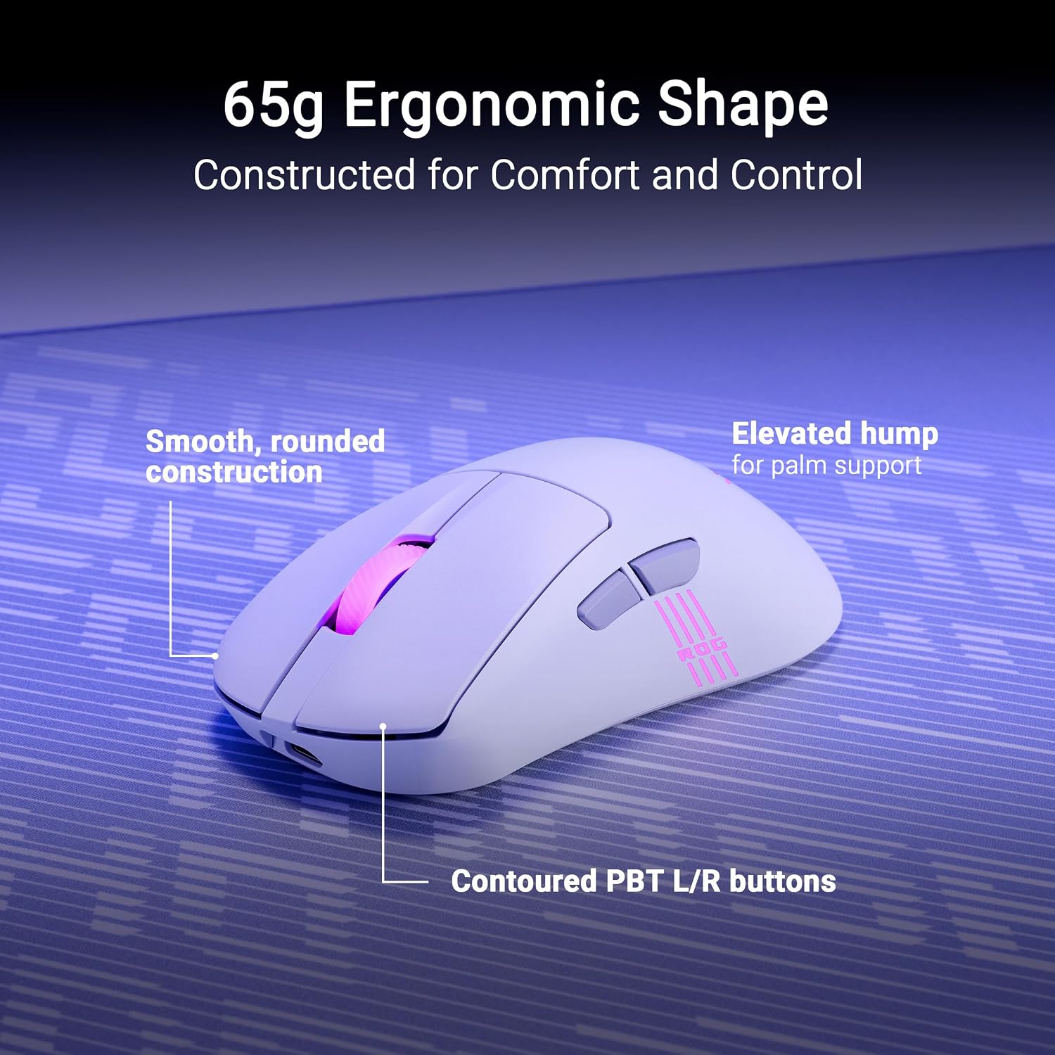 ASUS ROG Keris II Origin Wireless Gaming Mouse – Right-Handed Ergonomic, 65g, Tri-Mode Connectivity, 42K DPI, up to 127Hr Battery, Web-Based Configuration, PC/Mac Support