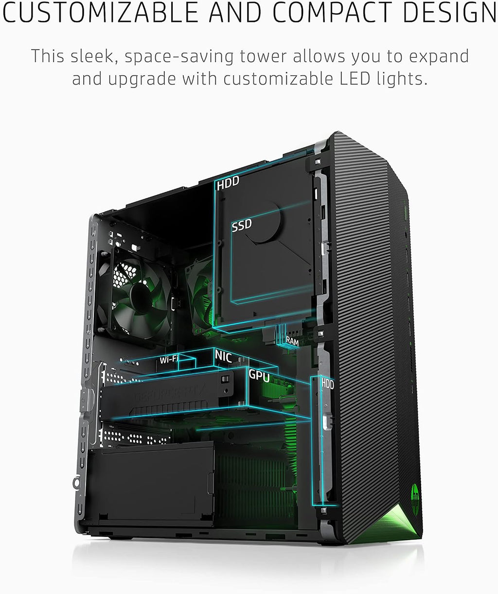 HP Pavilion Gaming Desktop, AMD Radeon RX 5500, AMD Ryzen 3 5300G Processor, 8 GB RAM, 512 GB SSD, Windows 11 Home, 9 USB Ports, Keyboard and Mouse Combo, Pre-Built PC Tower (TG01-2022, 2022)