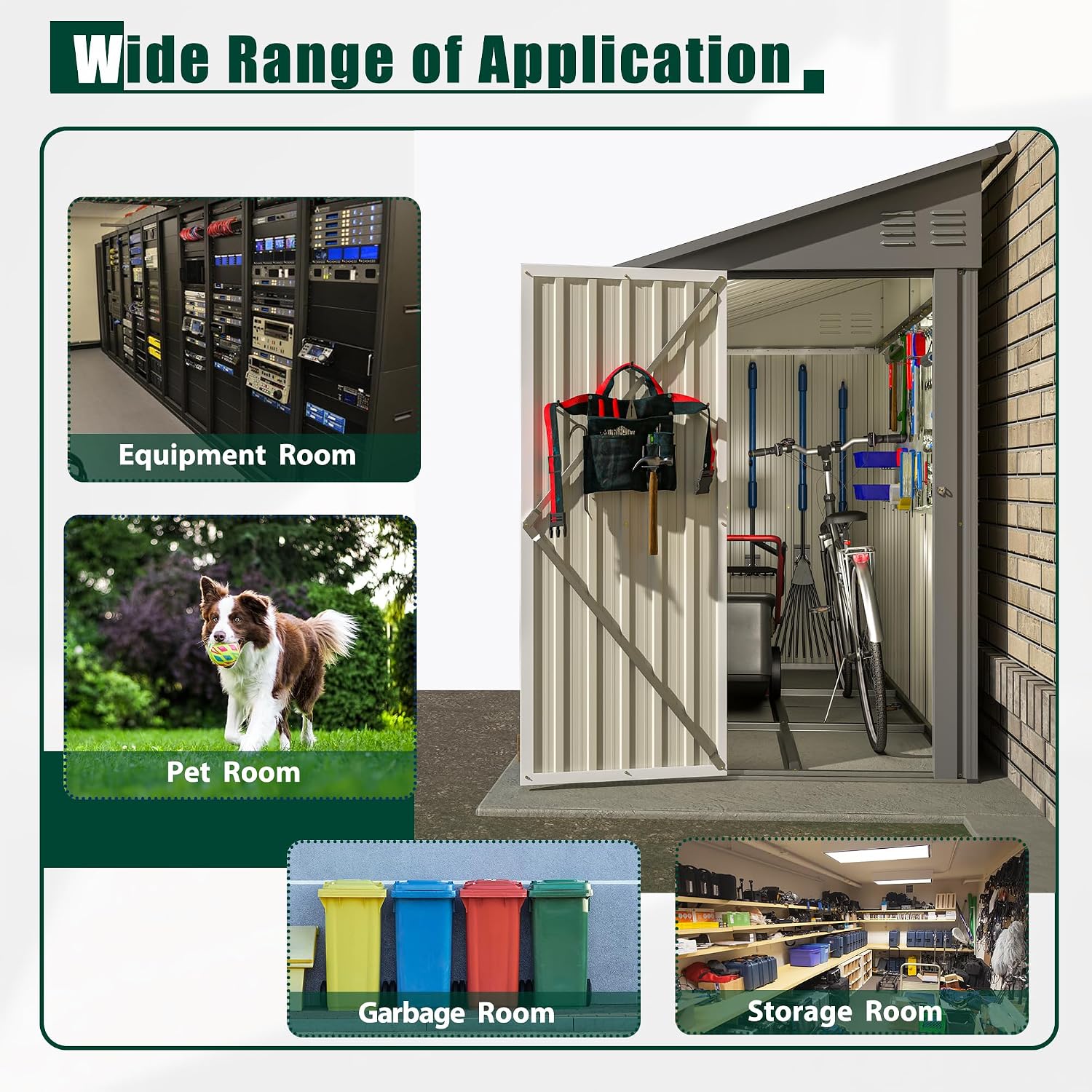 YOPTO 4x8 FT Lean to Metal Shed,Outdoor Storage Shed W/Floor Frame & Reversible Installation,All Weather Waterproof Garden Tool House W/Lockable Door & 2 Air Vents,for Backyard,Patio,Lawn,Gray