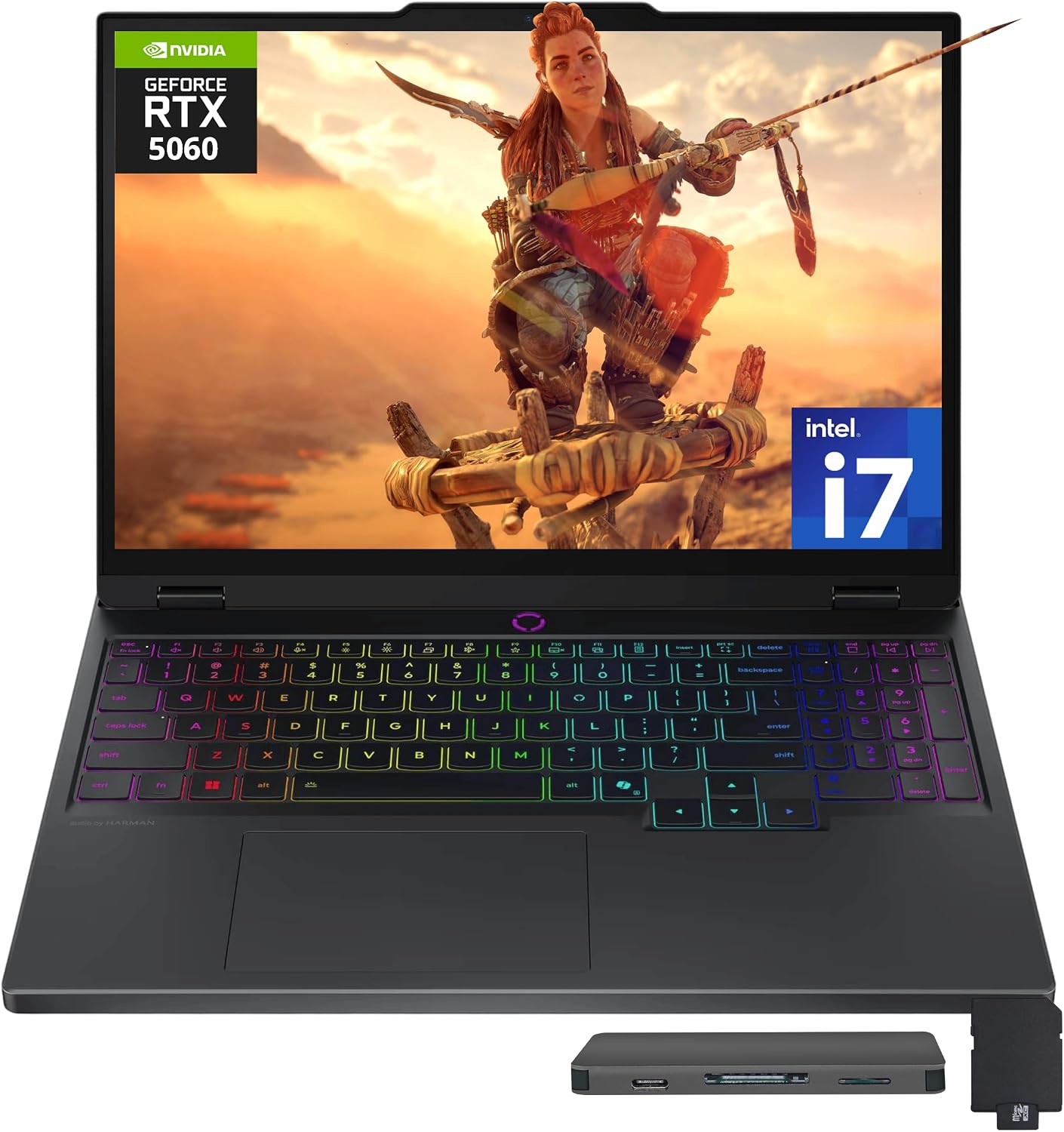 Lenovo Legion 5 15.1' WQXGA 165Hz Gaming Laptop, Intel i7-14700HX, 64GB DDR5, 4TB PCIe SSD, GeForce RTX 5060, RGB Backlit Keyboard, 5.0MP Camera, Wi-Fi 7, Windows 11 Pro, Gray, 1TB Docking Station Set