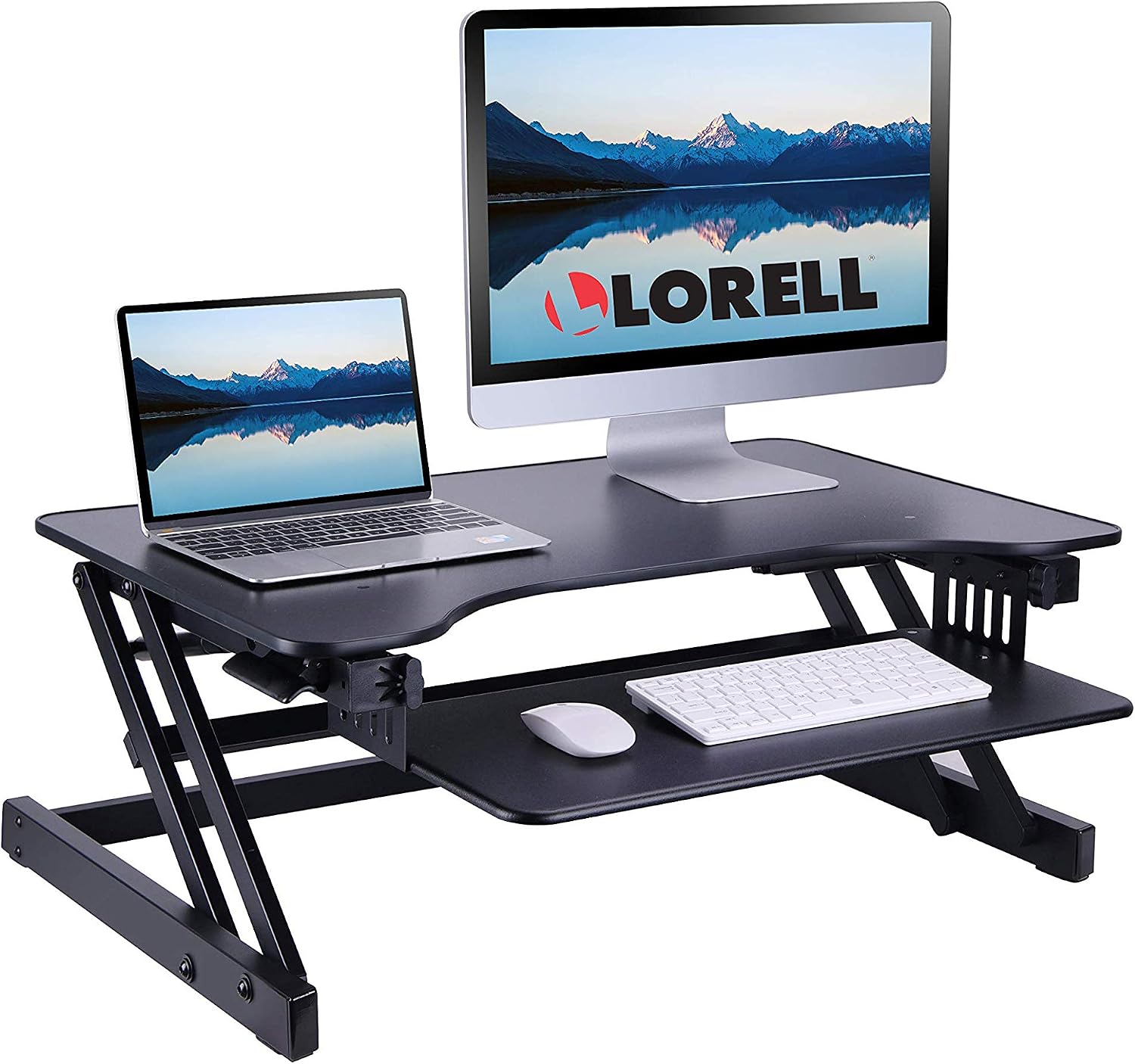 Lorell Adjustable Desk/Monitor Riser, Black