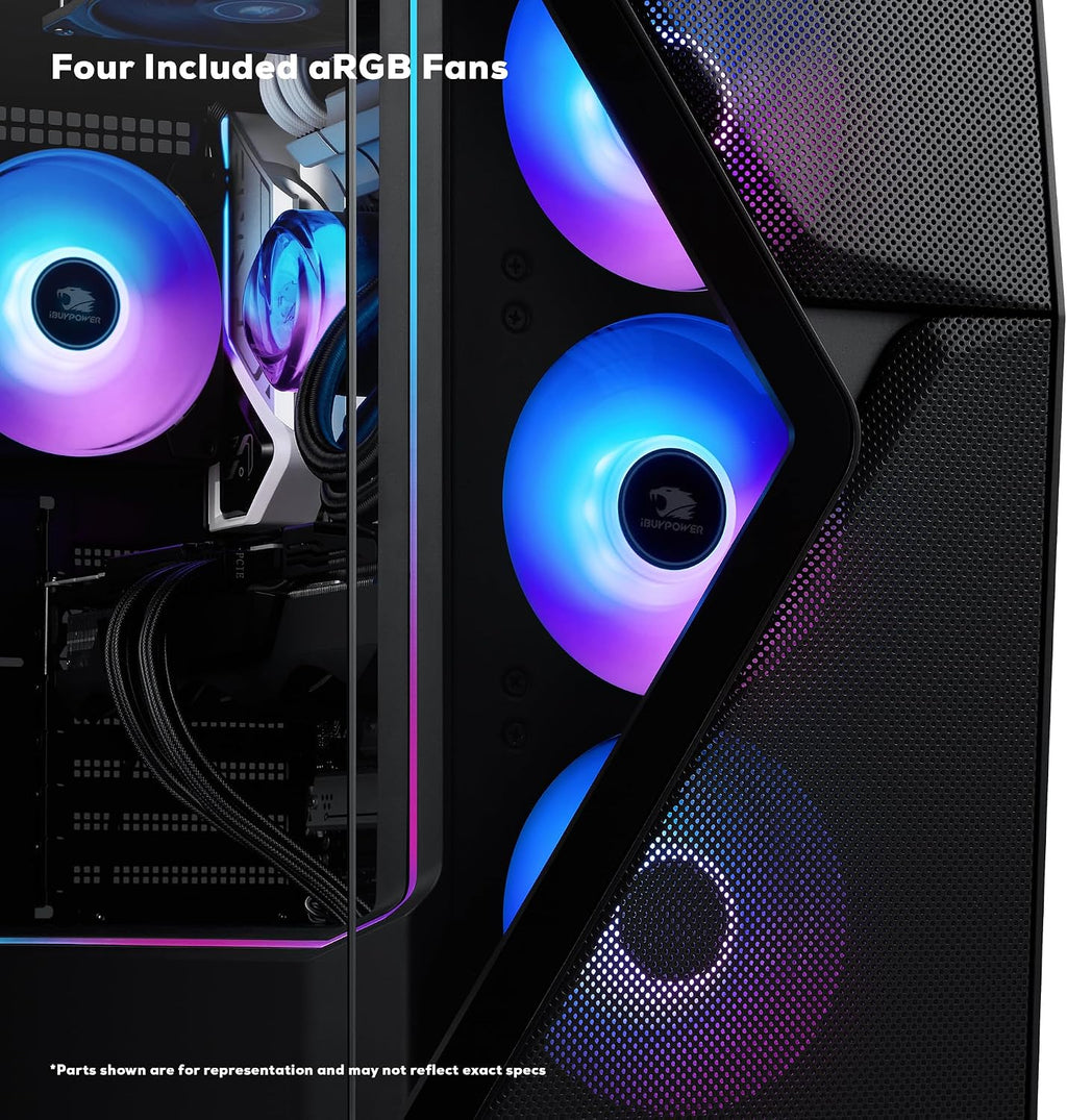 iBUYPOWER Slate MESH Gaming PC Desktop Computer AMD Ryzen 9 9900X CPU, NVIDIA GeForce RTX 5070Ti 16GB GPU, 32GB DDR5 RGB 5200MHz RAM, 2TB NVMe SSD, Windows 11 Home, Keyboard and Mouse - SMA9N57T01