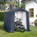 PHI VILLA 6x10ft Storage Shelter Shed, Portable Carports Outdoor Garage Canopy with Roll up Zipper Doors & Vents Waterproof UV Resistant Garages Tent for Cars,Boats,Tools, Motorcycle, Gray