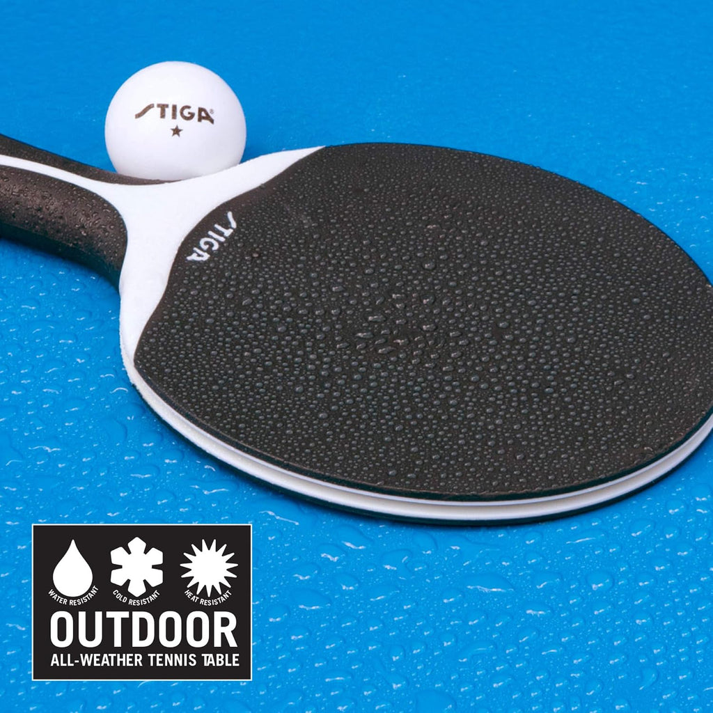 STIGA Outdoor Table Tennis Table – All-Weather Waterproof Aluminum Ping Pong Table with Net & Post, QuickPlay Assembly, 108' L x 60' W x 30' H