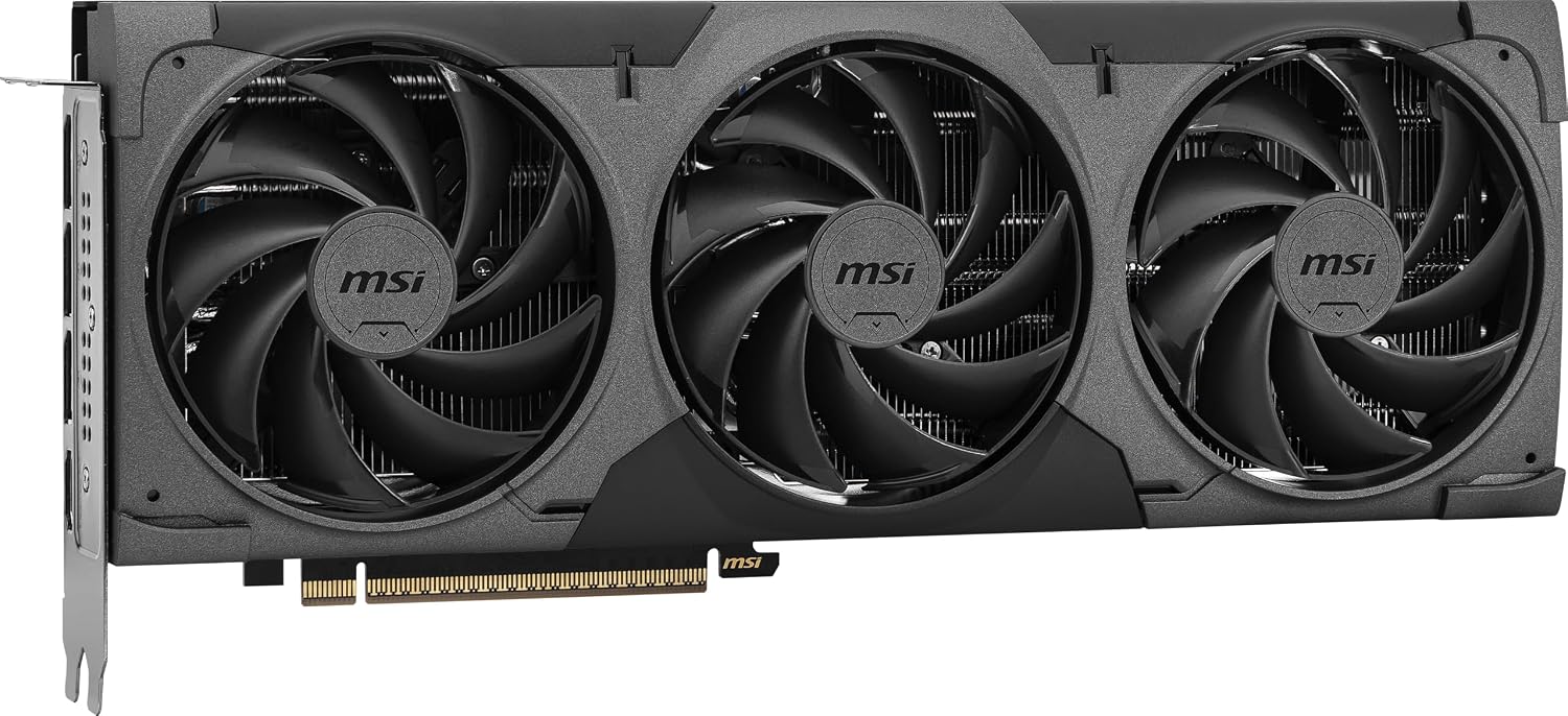 msi Gaming RTX 5070 Ti 16G Ventus 3X PZ OC Black Graphics Card (16GB GDDR7, 256-bit, Extreme Performance: 2482 MHz, DisplayPort x 3 2.1a, HDMI 2.1b, NVIDIA Blackwell Architecture)
