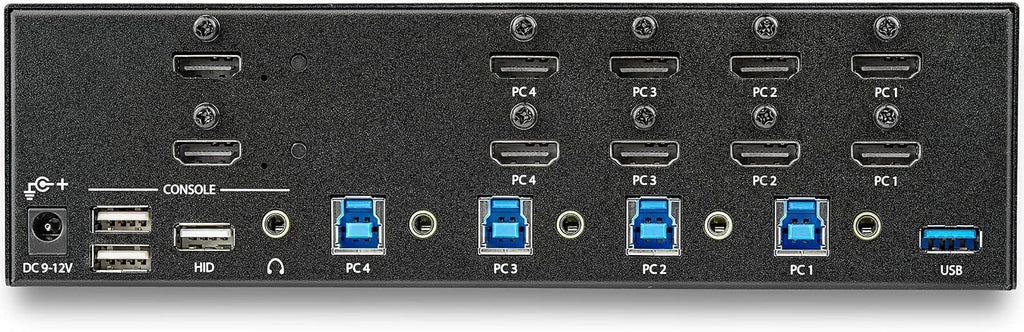 StarTech.com StarTech.com 4-Port Dual Monitor HDMI KVM Switch with Audio & USB 3.0 hub - 4K 30Hz - 4 PC Mac Computer KVM Switch Box for HDMI Display , TAA (SV431DHD4KU)