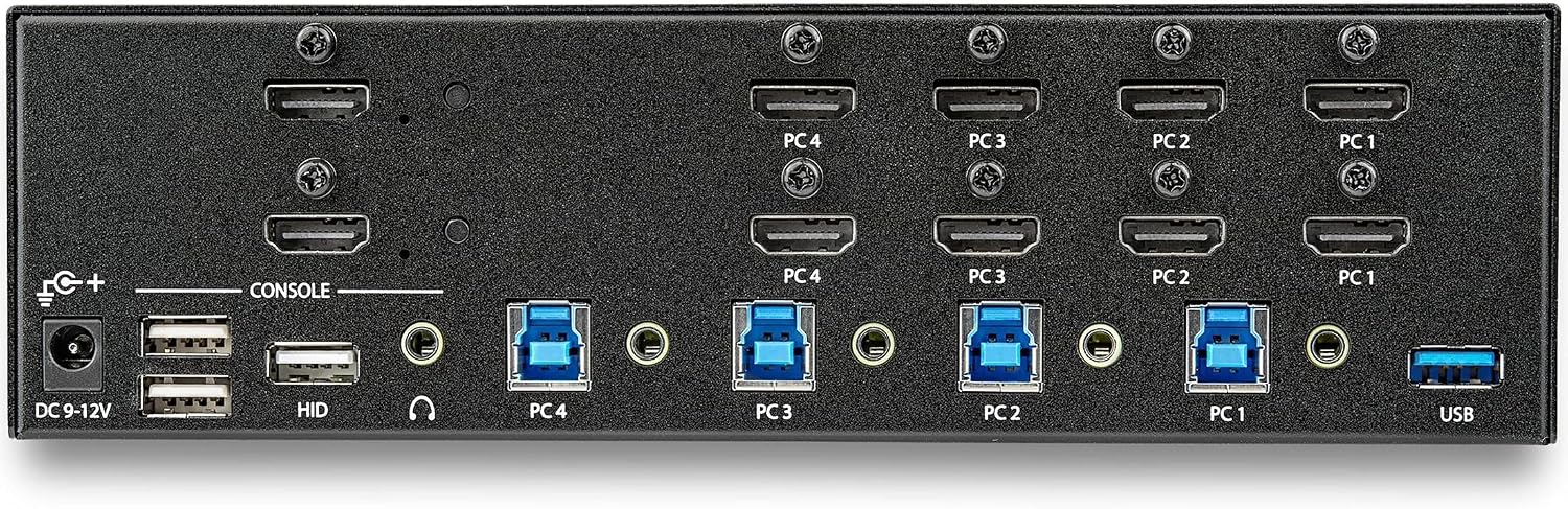 StarTech.com StarTech.com 4-Port Dual Monitor HDMI KVM Switch with Audio & USB 3.0 hub - 4K 30Hz - 4 PC Mac Computer KVM Switch Box for HDMI Display , TAA (SV431DHD4KU)