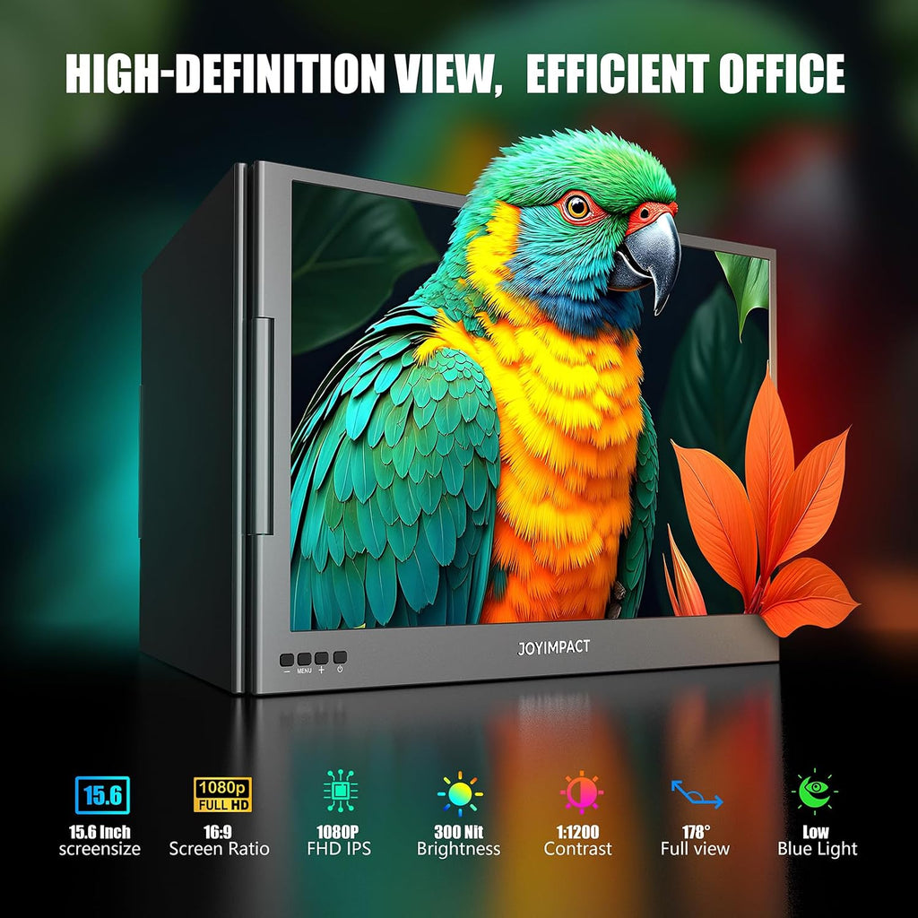 Dual Screen Laptop Monitor Extender, 15.6' Fully Compatible Laptop Triple Screen Extender, FHD 1080P IPS Portable Monitor for Laptops 12~17 inch, Plug & Play with USB-C for Win/Mac/PS5/Switch/PS4
