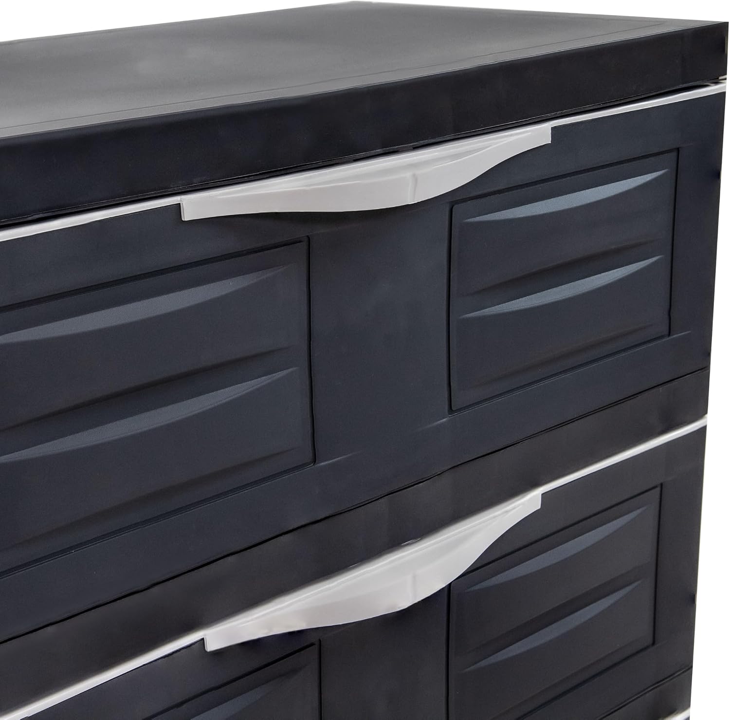 Sunnydaze 29.5' H 3-Tier Storage Cabinet with Drawers - Resin Storage Drawers Organizer - for Garage, Office, Home, Laundry Room - Charcoal