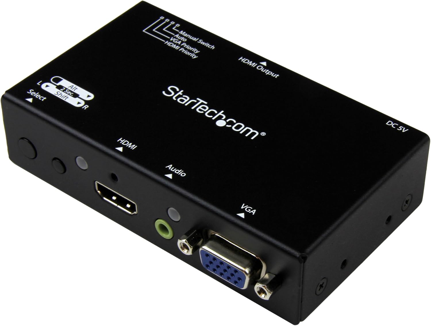 StarTech.com 2x1 VGA + HDMI to HDMI Switch / Selector Box - 1080p Multi Video Input Automatic Switcher - 2 Computers In 1 Monitor Out, TAA (VS221VGA2HD)