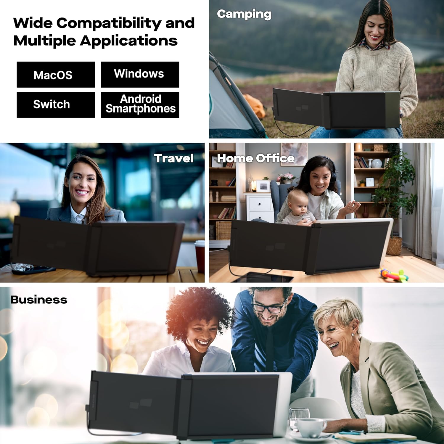 New Mobile Pixels Duex Plus DS Laptop Screen Extender, 13.3' FHD 1080P IPS Portable Monitor, Auto Rotation USB Type-C/HDMI Plug and Play Laptop Monitor, Windows/Mac/Android/Switch Compatible
