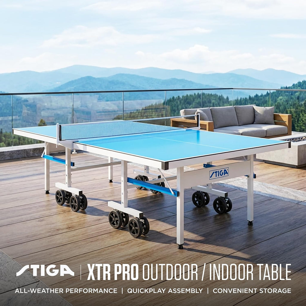 STIGA Outdoor Table Tennis Table – All-Weather Waterproof Aluminum Ping Pong Table with Net & Post, QuickPlay Assembly, 108' L x 60' W x 30' H