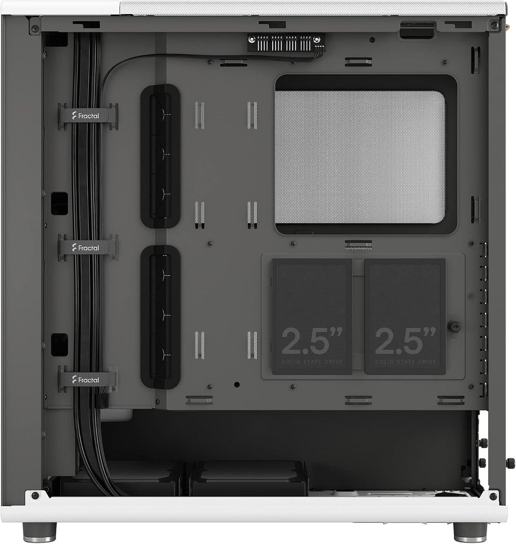 Fractal Design North Chalk White - Genuine Oak Wood Front - Mesh Side Panels - Two 140mm Aspect PWM Fans Included - Type C USB - ATX Airflow Mid Tower PC Gaming Case
