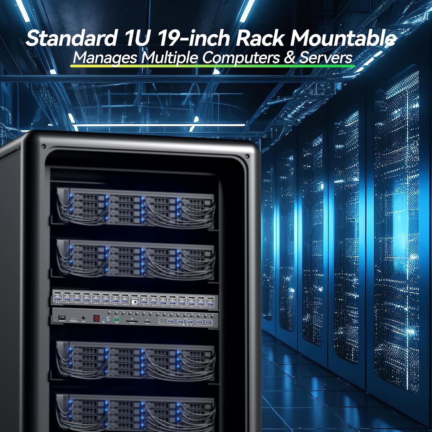 10 Port 8 Port 2 Monitors KVM Switch HDMI 4K@60Hz EDID Simulation, USB 3.0 Dual Monitor KVM Switch 2 Monitors 8 Computers 10 Computers,4 USB3.0 Ports, Audio,RS232,Wired Remote,12V Power,10 USB Cables