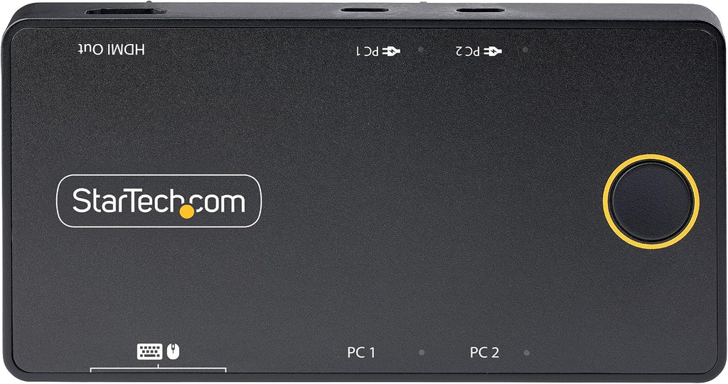 StarTech.com 2-Port USB-C KVM Switch, Single-4K 60Hz HDMI Monitor, 100W Power Delivery Pass-Through for Each Laptop/Tablet, Bus Powered, USB Type-C/USB4/Thunderbolt 3/4 Compatible, TAA