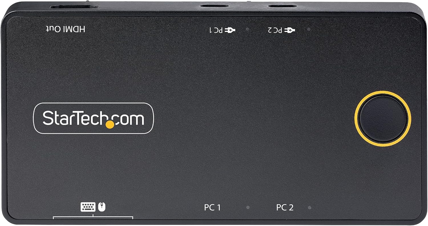 StarTech.com 2-Port USB-C KVM Switch, Single-4K 60Hz HDMI Monitor, 100W Power Delivery Pass-Through for Each Laptop/Tablet, Bus Powered, USB Type-C/USB4/Thunderbolt 3/4 Compatible, TAA