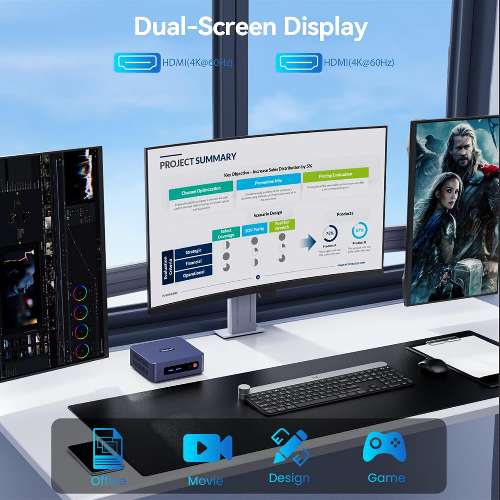 Beelink SER3 mini PC, AMD Ryzen 3200U (Up to 3.5GHz), 16GB DDR4 500GB PCle SSD，mini Computer Support 4K Dual-Screen Display/1000M LAN/WiFi5/BT5, Home/Office Mini Desktop Computer