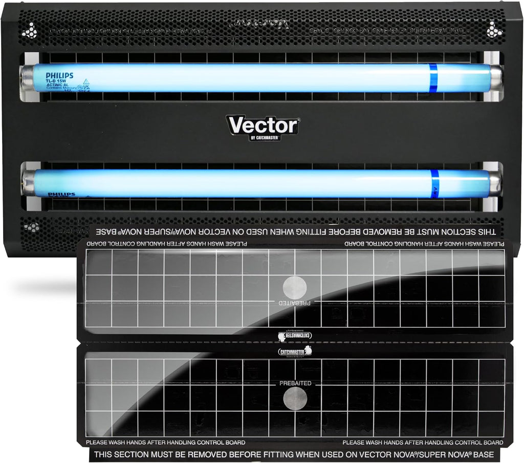 Catchmaster Vector 30 Black, 1500 sq. ft. Catch Radius, UV Light Fly Traps Indoor for Home, Gnat Traps for House Indoor, Electric UV Lamp Insect & Mosquito Killer, Bug Light for Kitchen, Shed, Garage