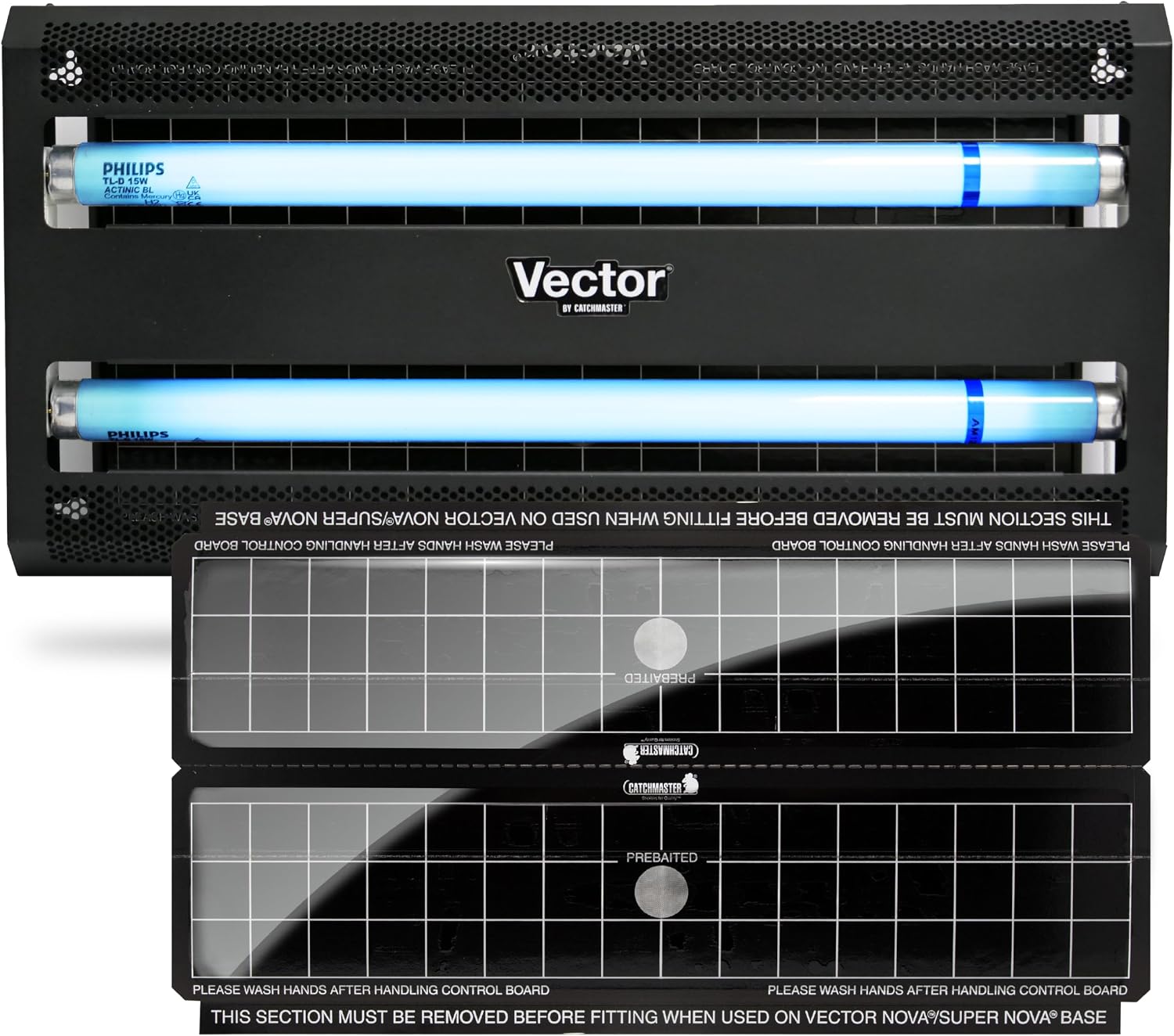 Catchmaster Vector 30 Black, 1500 sq. ft. Catch Radius, UV Light Fly Traps Indoor for Home, Gnat Traps for House Indoor, Electric UV Lamp Insect & Mosquito Killer, Bug Light for Kitchen, Shed, Garage