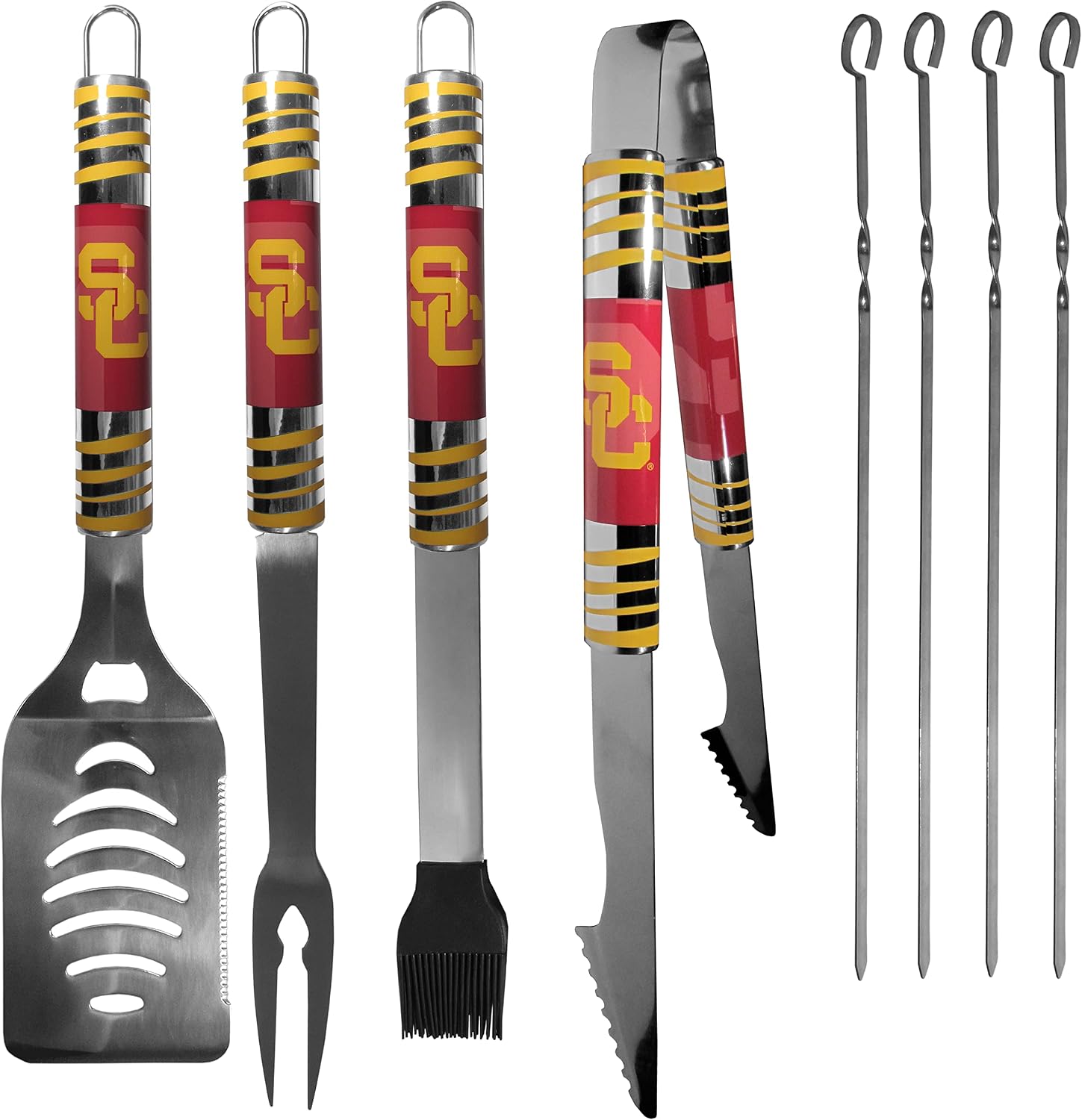NCAA Siskiyou Sports Fan Shop USC Trojans Steel Tailgater BBQ Set w/Case 8 piece Gray