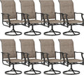 Sophia & William Outdoor Patio Swivel Dining Chairs Set of 8, High Back Padded Patio Dining Chairs, All Weather Textilene Mesh Fabric for Backyard, Poolside, Balcony and Garden