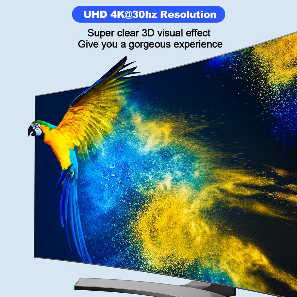 HDMI Extender Splitter 1 x 4, JCHICI 4K@30Hz 100M(328fts) HDMI Splitter with Loopout and EDID Copy Function, Lossless Transmission and Zero Latency, Support 3D