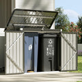 Aoxun Premium Outdoor Storage Shed Material Upgraded Version Metal Trash Can Storage with Chain Lid Waterproof Outdoor Garbage Can Organizer, Ideal for 2 Trash Bins, Generator, Garden Tools (Black)