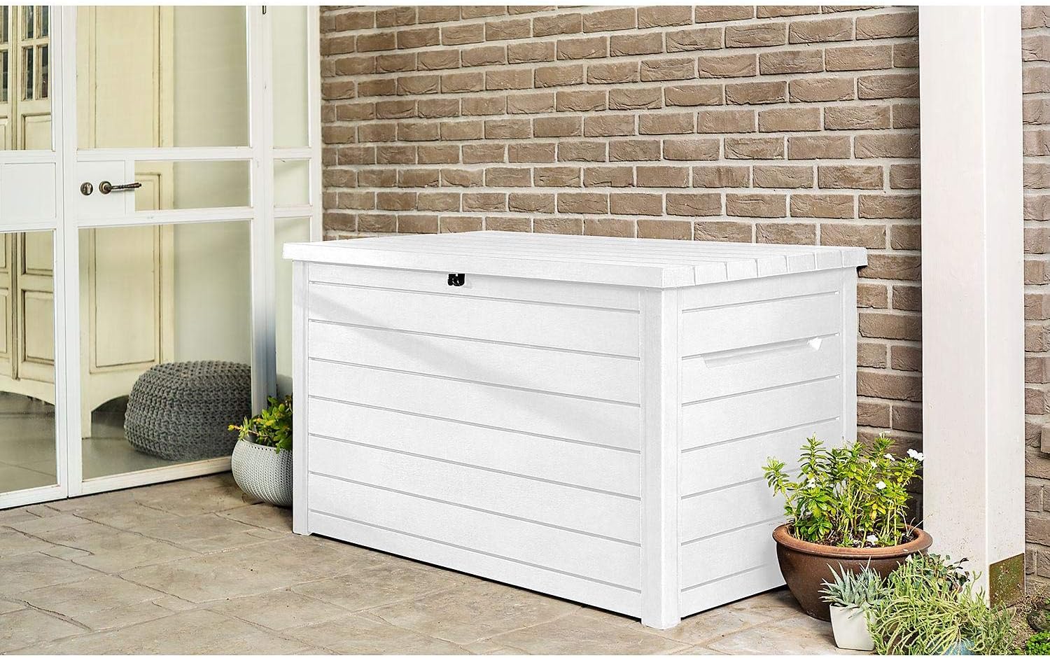 Keter XXL 230 Gallon Deck Storage Box Outdoor Patio Container ~ White