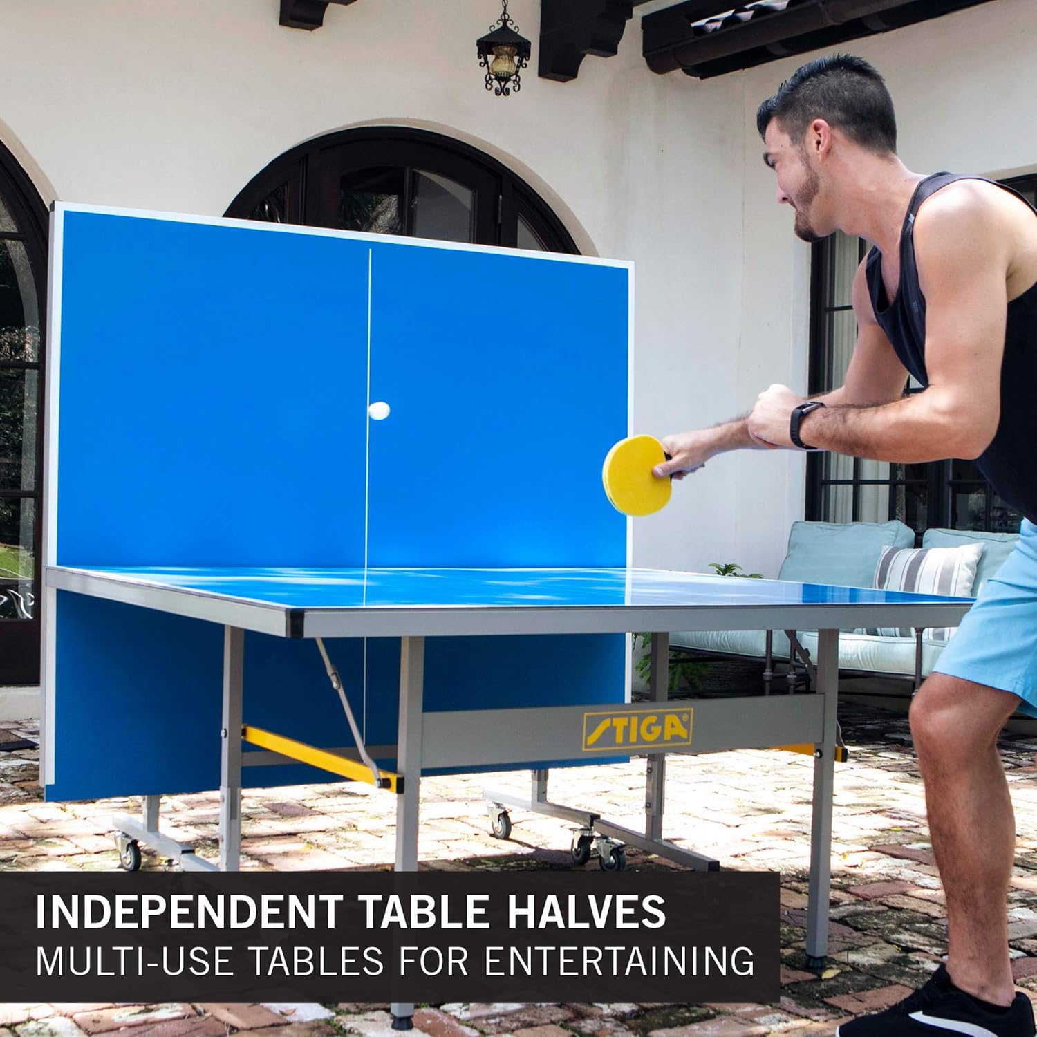 STIGA Outdoor Table Tennis Table – All-Weather Waterproof Aluminum Ping Pong Table with Net & Post, QuickPlay Assembly, 108' L x 60' W x 30' H