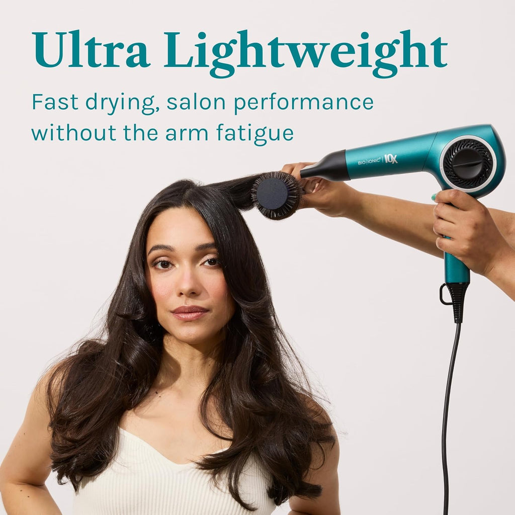 Bio Ionic 10X Ultralight Speed Hair Dryer, Blow Dryer with Adjustable Heat & Speed, Memory Function, Professional Hair Styling Tool for Fast, Frizz-Free Hairstyles