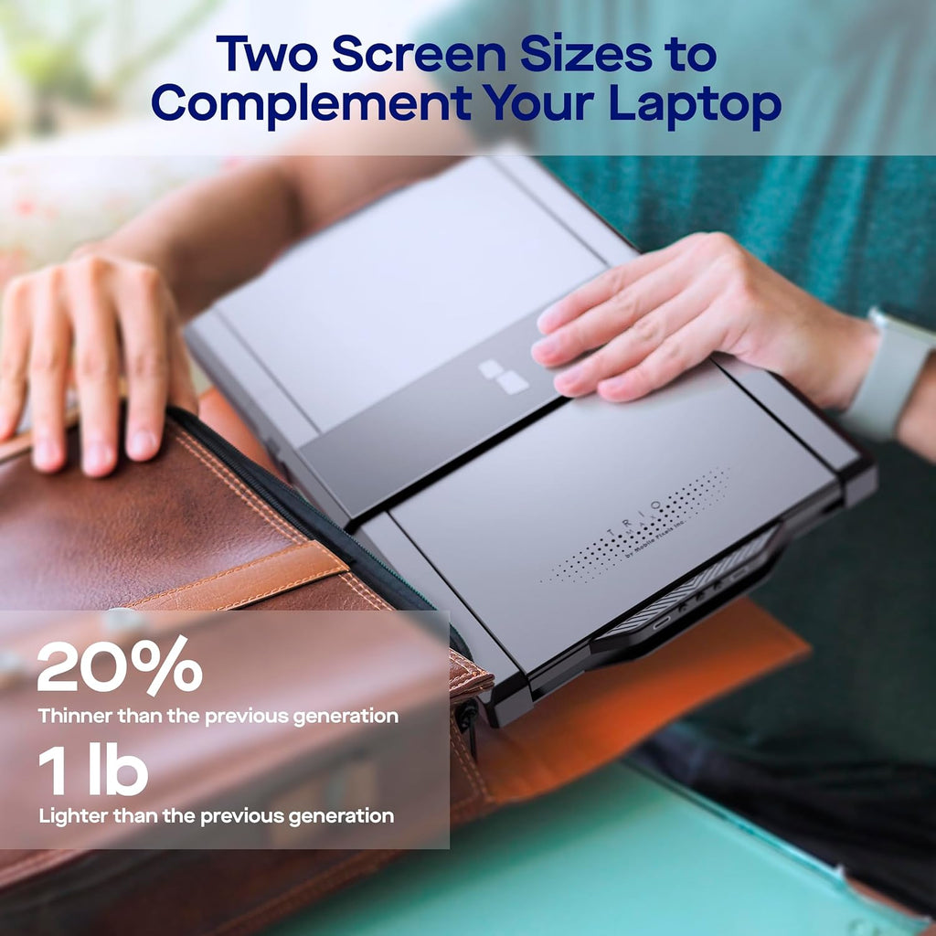 Mobile Pixels Trio Max Portable Monitor, The On-The-Go Dual-Screen Laptop Monitor, 14' Full HD IPS Display, USB A/Type-C, Plug and Play, Sleek Design (1pc 14' Trio Max)