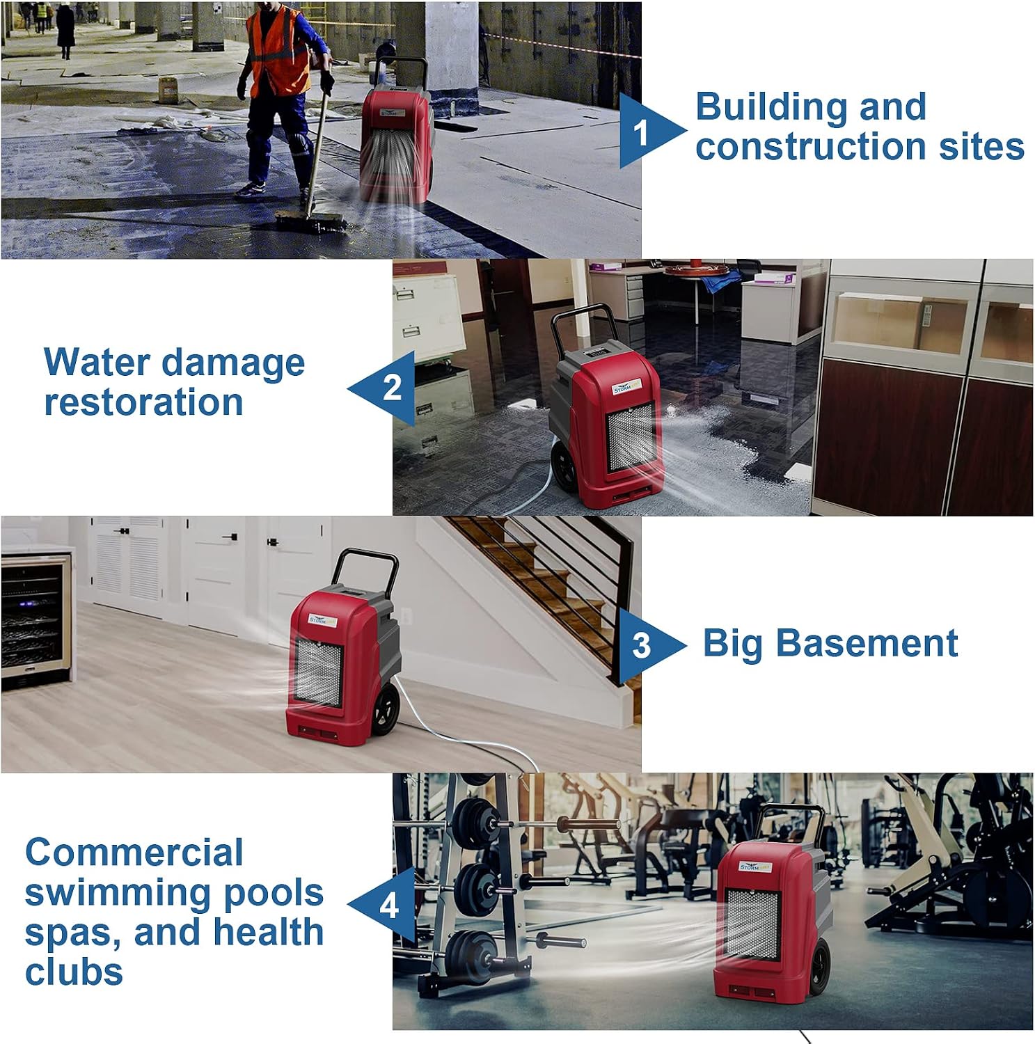 ALORAIR Smart WiFi Commercial Dehumidifier 190 PPD with Pump, Industrial Dehumidifiers Large Capacity for Basements, Garages & Job Sites, 5 Years Limited Warranty