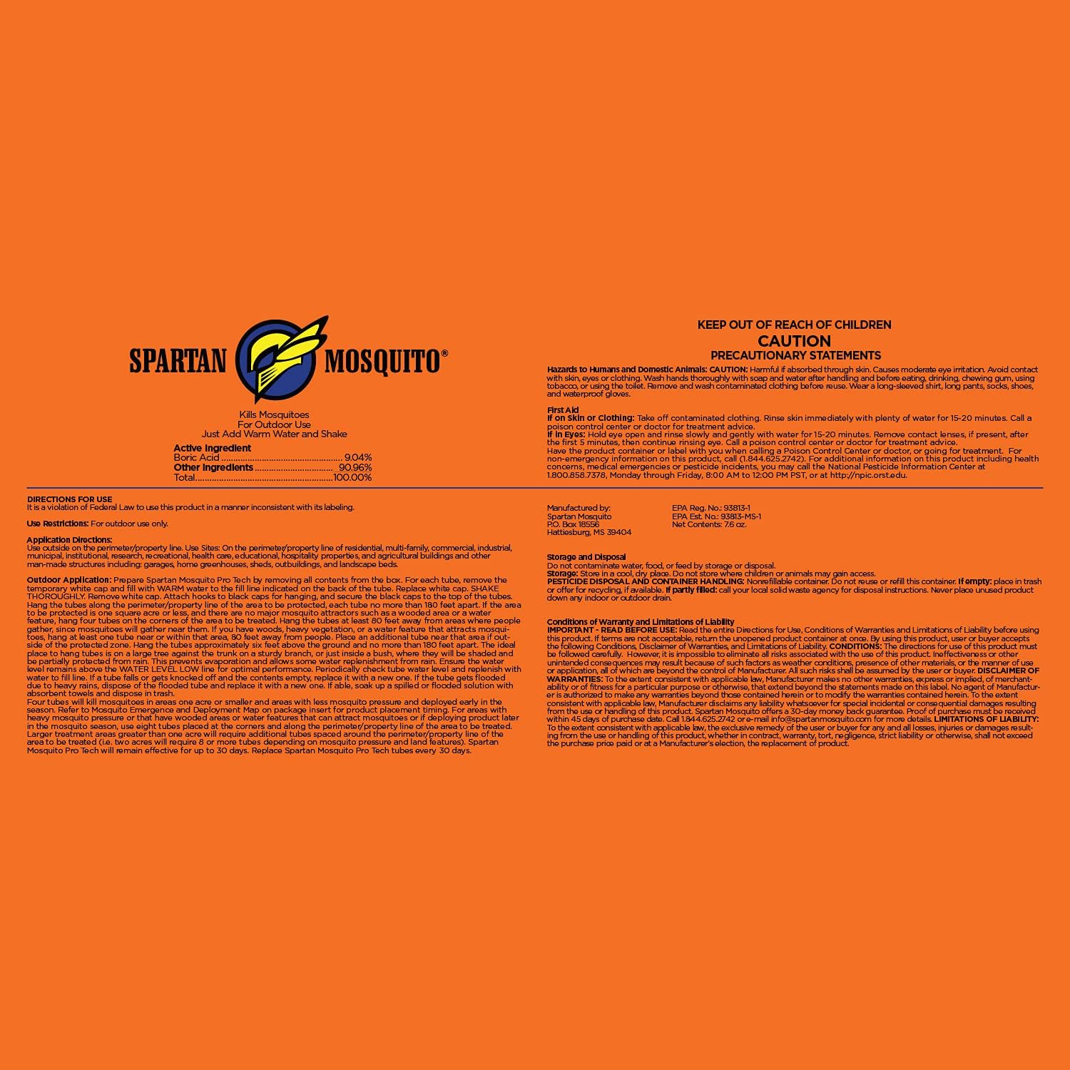 Spartan Mosquito Pro Tech - Summer Pack (100% American Made)