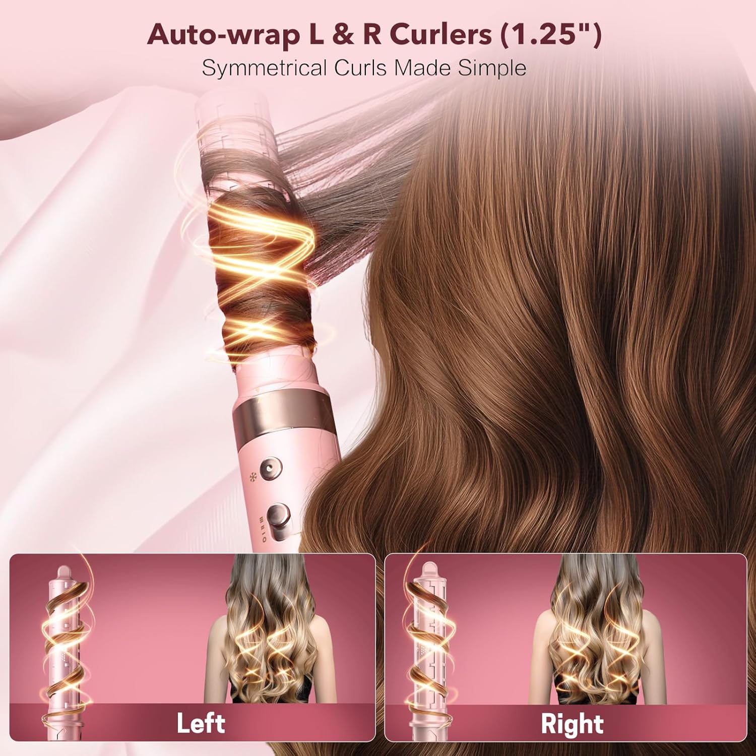 StyleVibe 6-in-1 Air Styler, Dual Voltage Hair Dryer & Blow Dryer Brush with Travel Case - Auto Wrap Curls (L/R), Fast Drying, Thermal Brush for Blowouts & Frizz-Free Volume, No Heat Damage