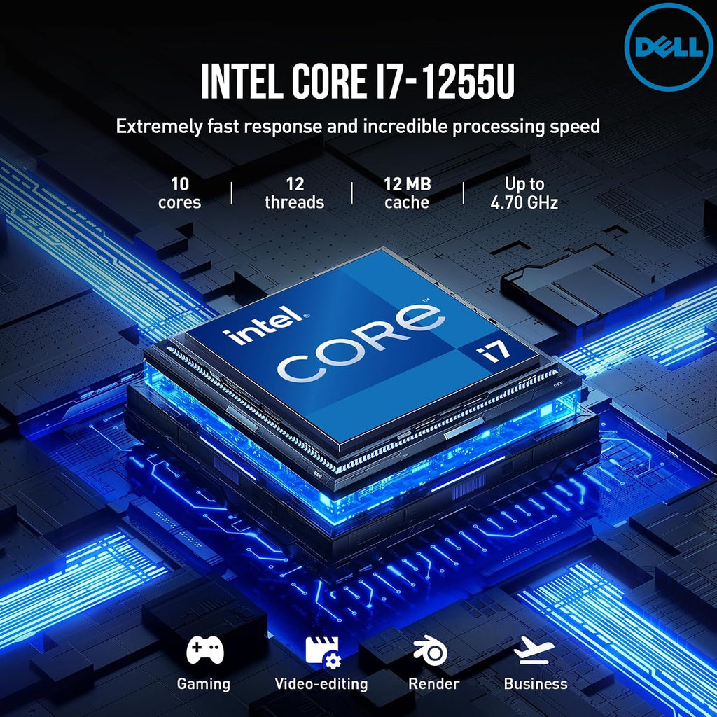 Dell Inspiron 15 3000 3520 Laptop Computer, 15.6 Inch FHD Business Laptop, Intel 10-Core i7, 32GB RAM, 1TB SSD, Windows 11 Pro Laptop, Lifetime Microsoft Office, 10-Key Number Pad, Webcam HDMI WiFi 6