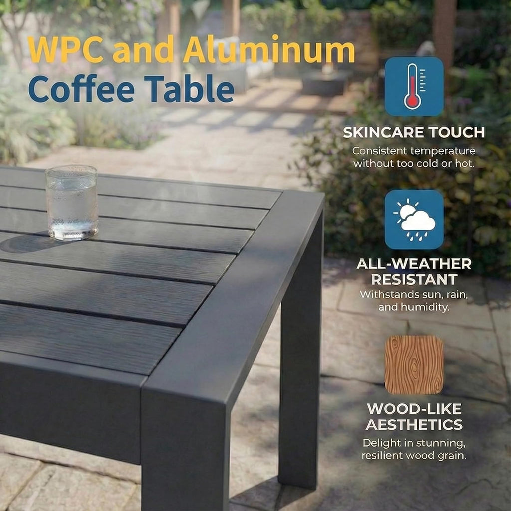 Solaste Aluminum Patio Furniture Set for All Weather, Oversized Metal Outdoor Furniture Set with 27.5' Deep Seating and 3.2' Wide Armrest, Outdoor Patio Sofa with 10' Back Suport Cushion